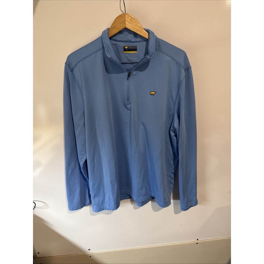 GOLDEN BEAR GOLF 1/4 ZIP SWEATER SZ L LITTLE BOY BLUE PERFORMANCE JACK NICKLAUS